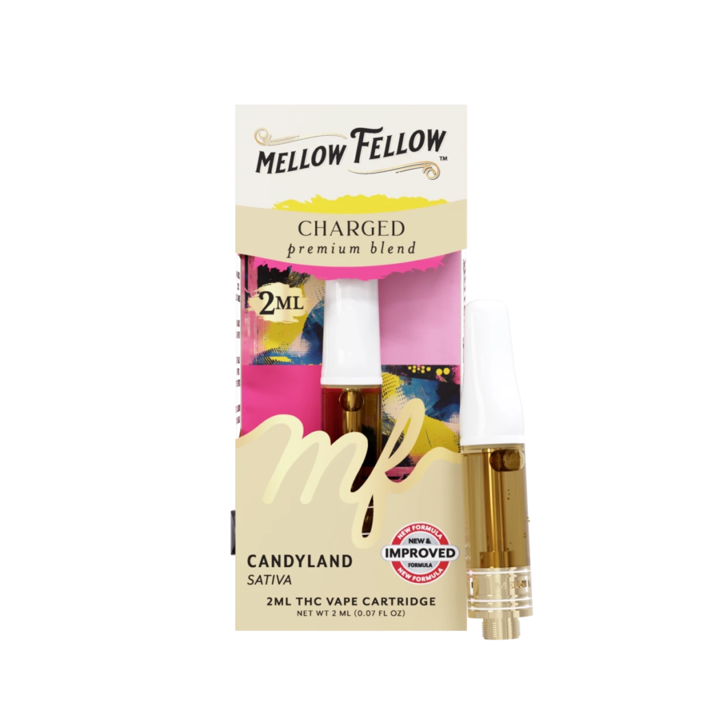 Charged Blend 2ml Mellow Fellow Vape Cartridge Candyland Sativa