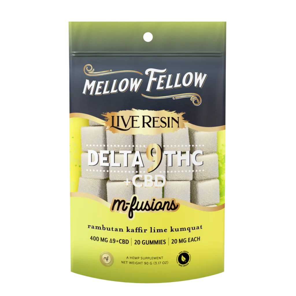 Delta 9 400mg Mellow Fellow Live Resin Edibles Rambutan Kaffir Lime Kumquat