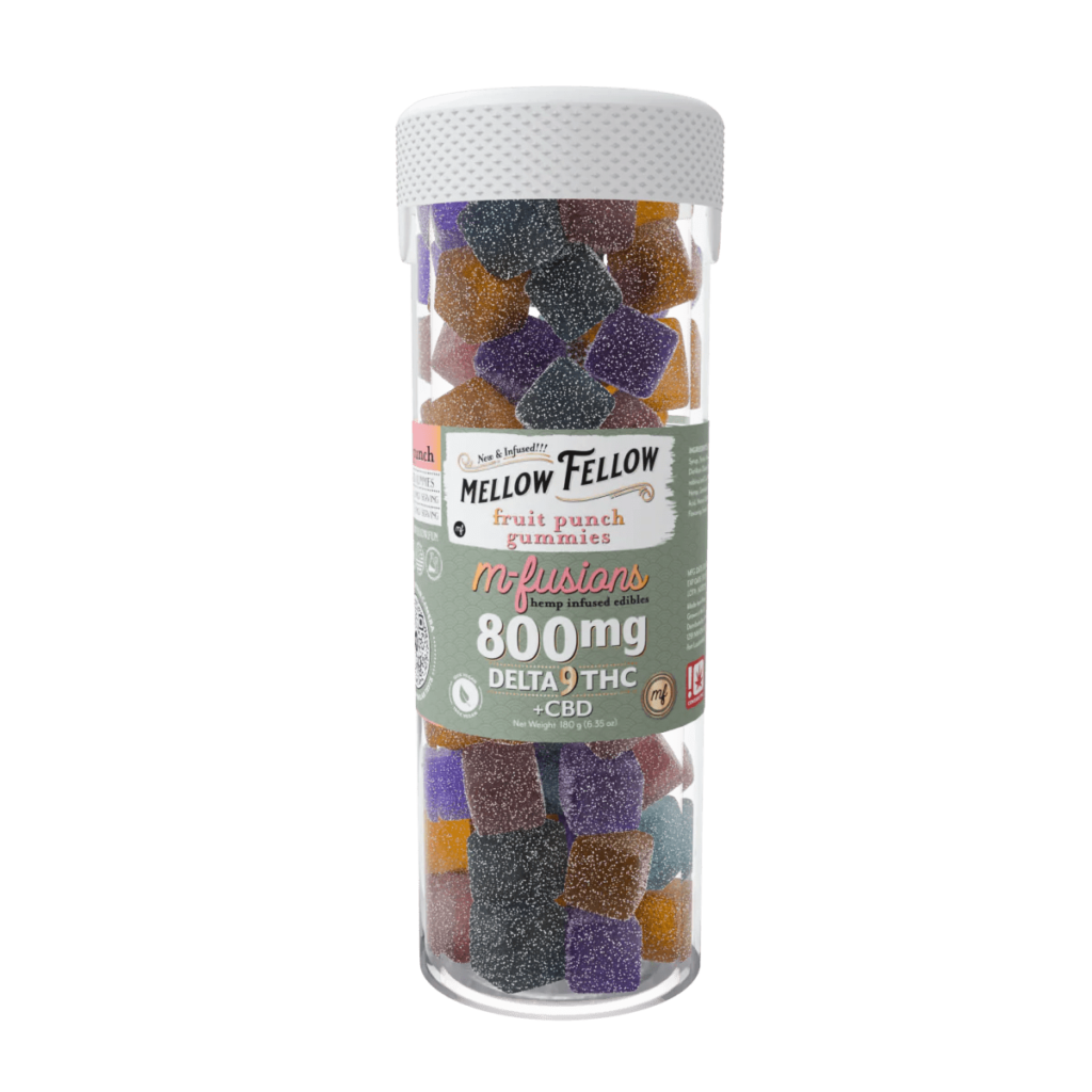 Delta 9 THC 800mg Mellow Fellow M-Fusions Fruit Punch Gummies 40 Ct.