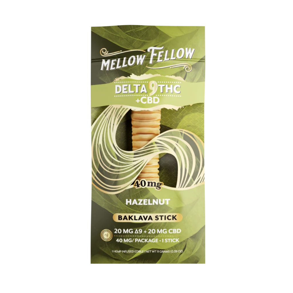 Delta 9 THC + CBD Mellow Fellow Baklava Stick 40mg | Hazelnut