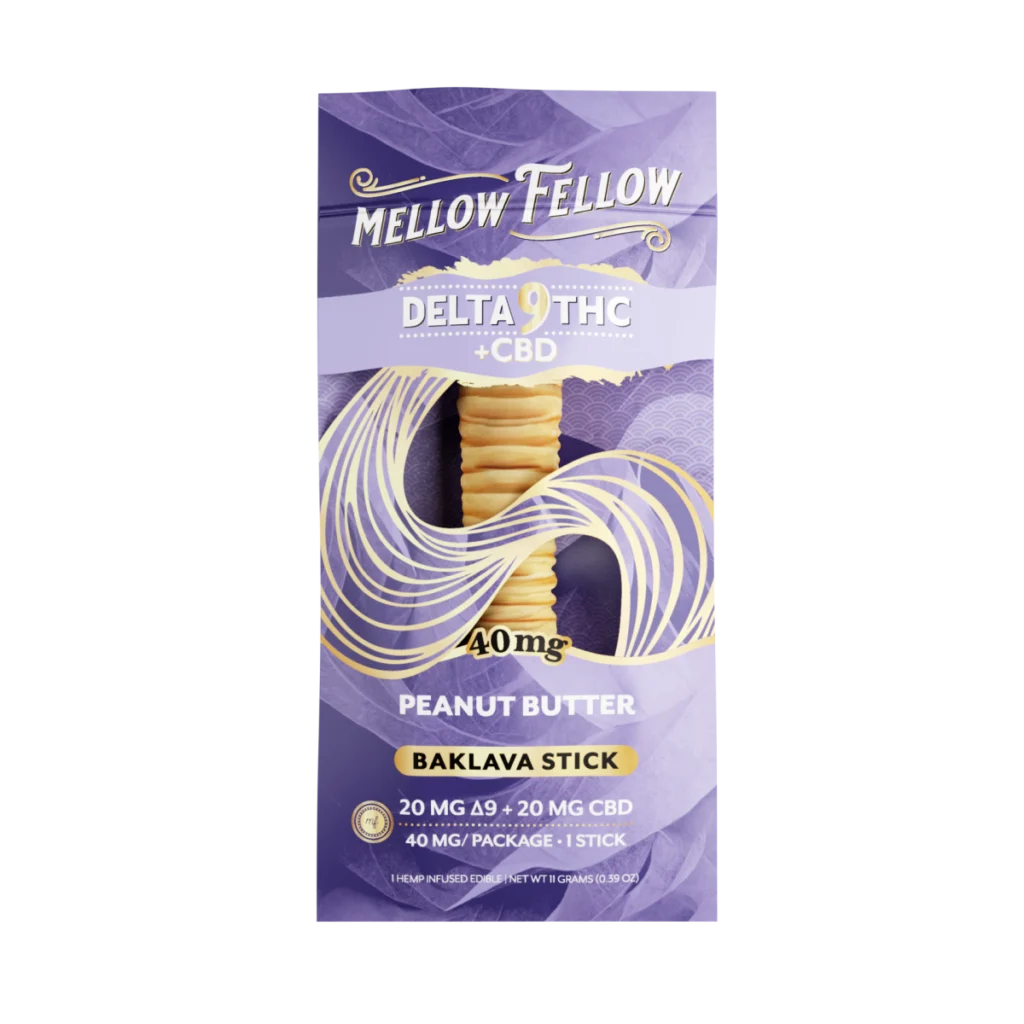 Delta 9 THC + CBD Mellow Fellow Baklava Stick 40mg | Peanut Butter