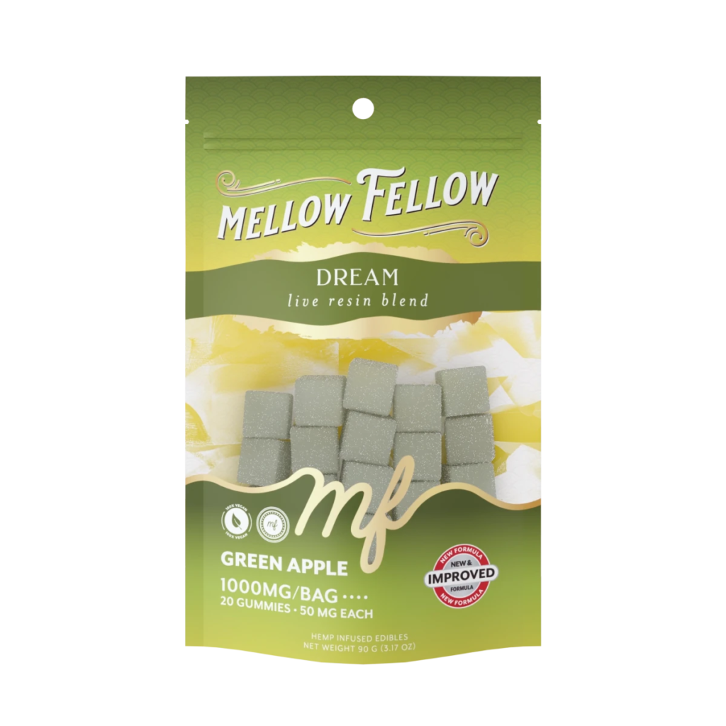 Dream Blend 1000mg Mellow Fellow Live Resin M-Fusions Edibles Green Apple