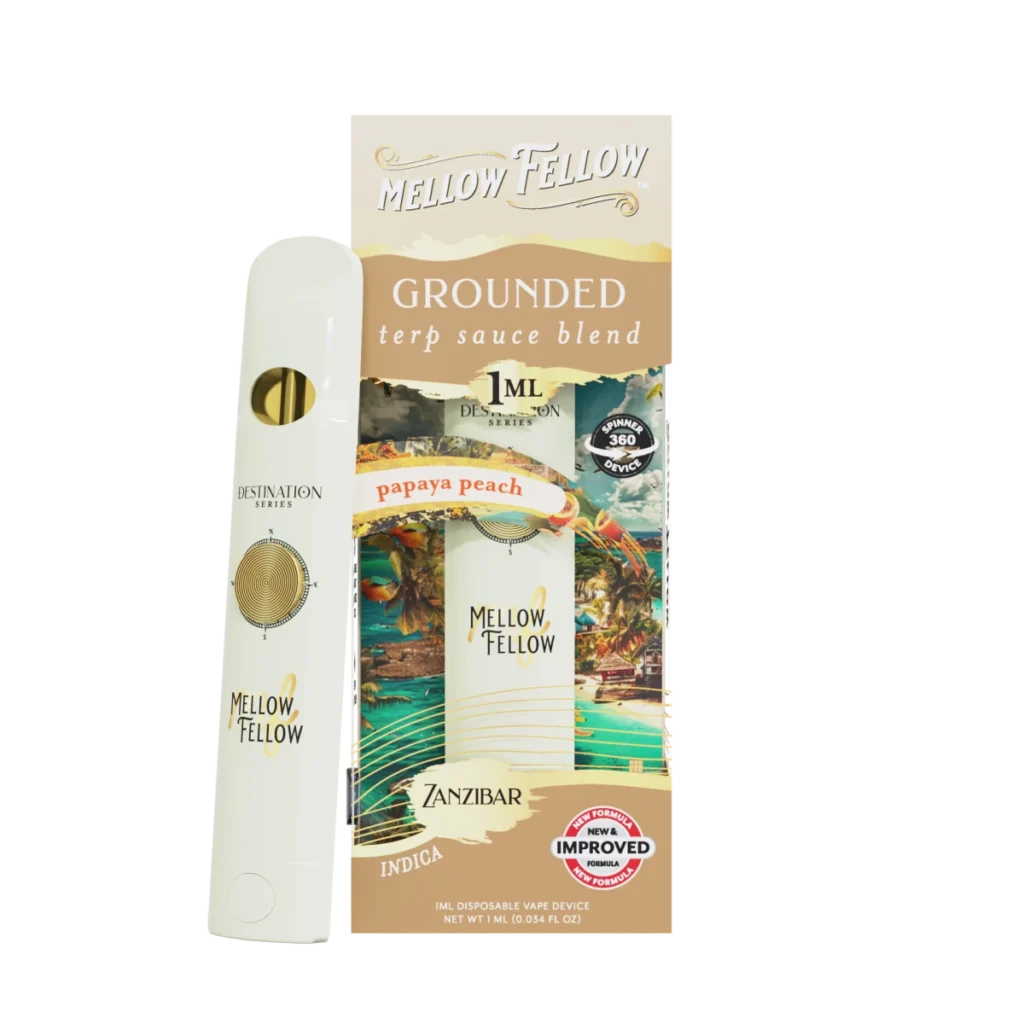 Grounded Blend 1ml Terp Sauce Spinner Vape Papaya Peach Indica