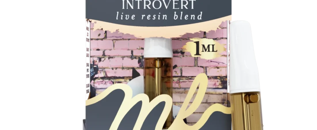 Introvert Blend 1ml Mellow Fellow Live Resin Vape Cartridge Ice Cream Cake Indica 