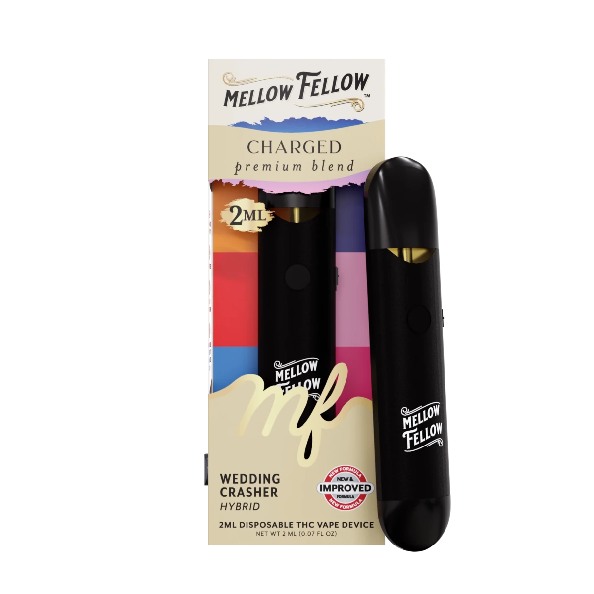 Mellow Fellow Charged Blend 2ml Disposable Vape – Wedding Crasher (Hybrid)