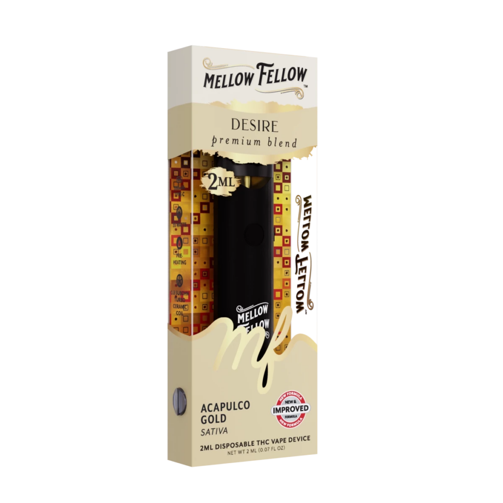 Mellow Fellow Desire Blend 2ml Disposable Vape – Acapulco Gold (Sativa) - Image 5