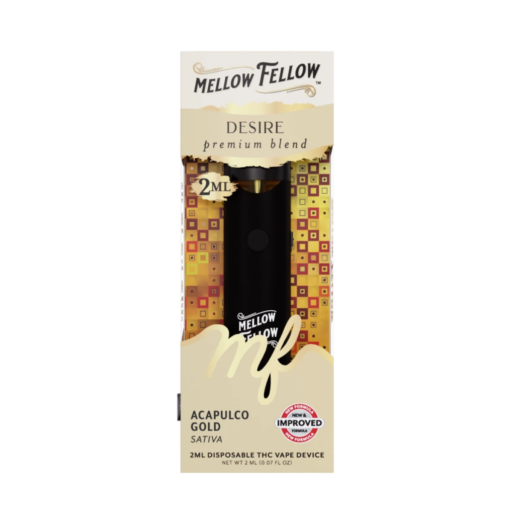 Mellow Fellow Desire Blend 2ml Disposable Vape – Acapulco Gold (Sativa) - Image 4