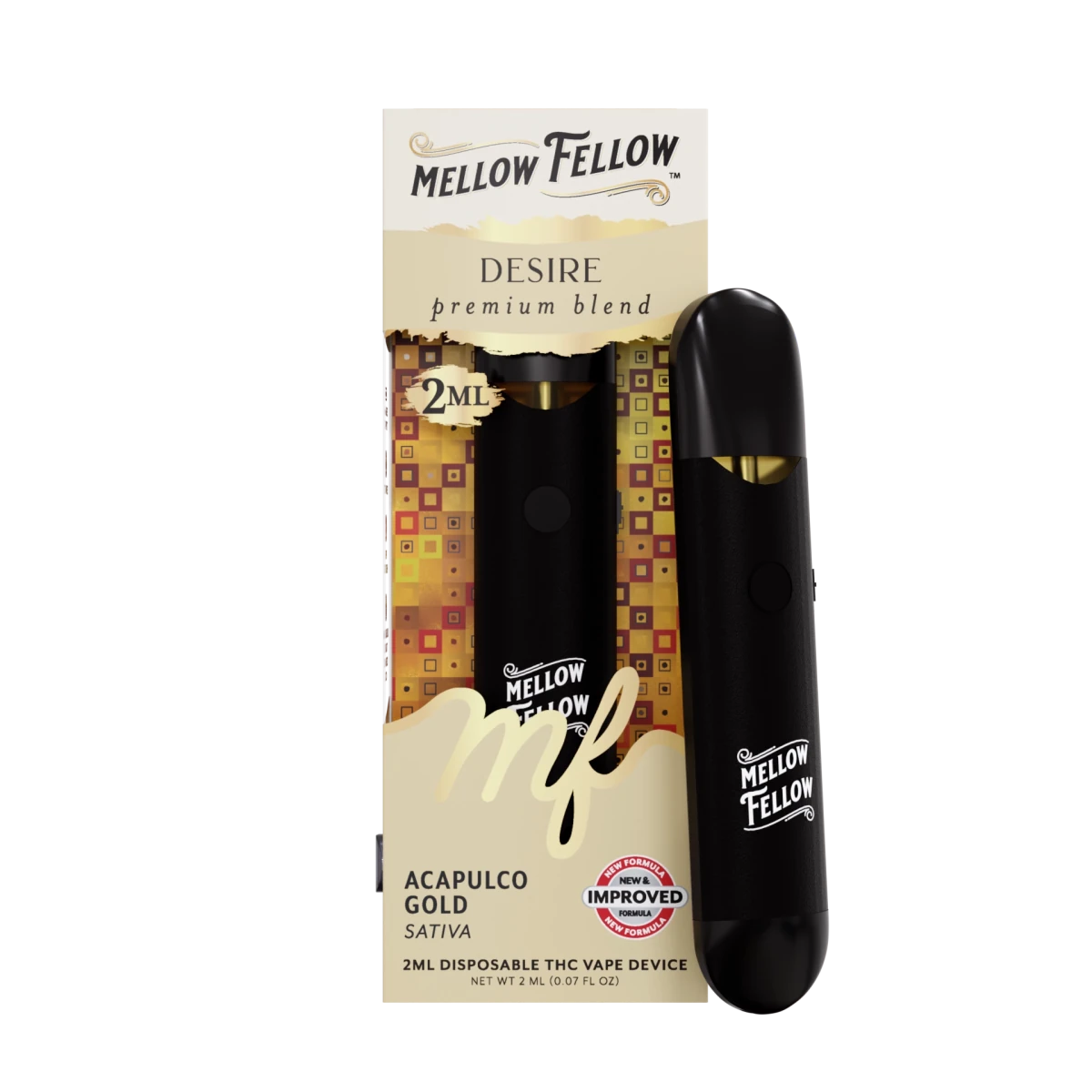 Mellow Fellow Desire Blend 2ml Disposable Vape – Acapulco Gold