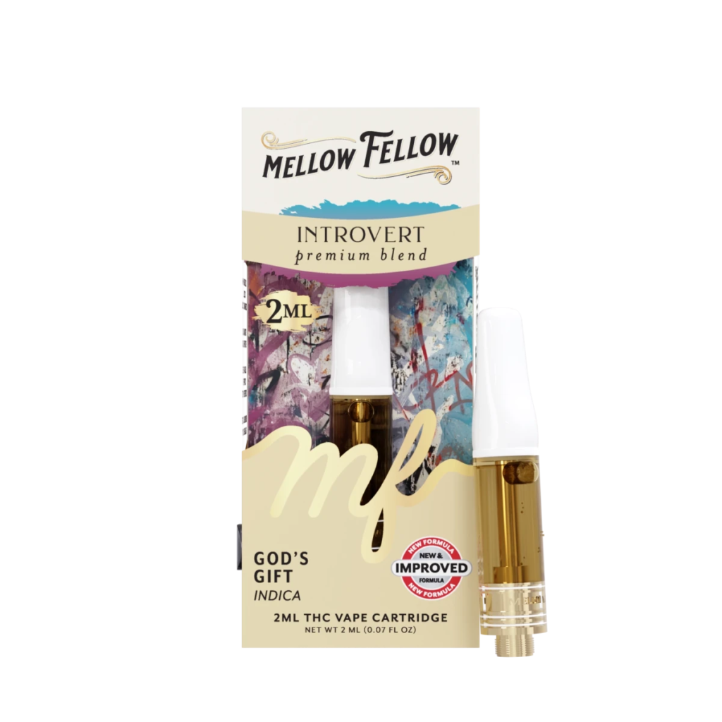 Mellow Fellow Introvert Blend 2ml Vape Cartridge God’s Gift (Indica)