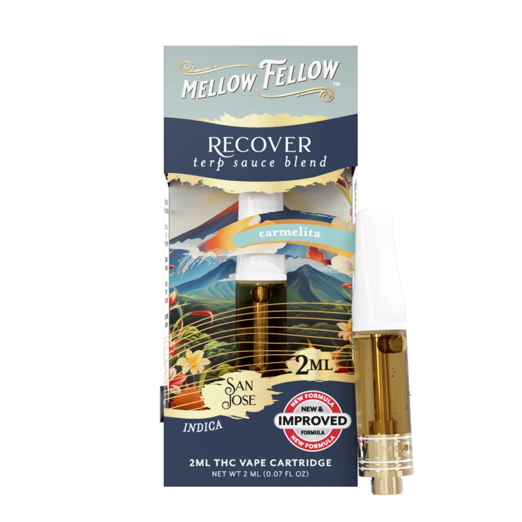Recover Blend 2ml Mellow Fellow Terp Sauce Vape Cartridge Carmelita Indica