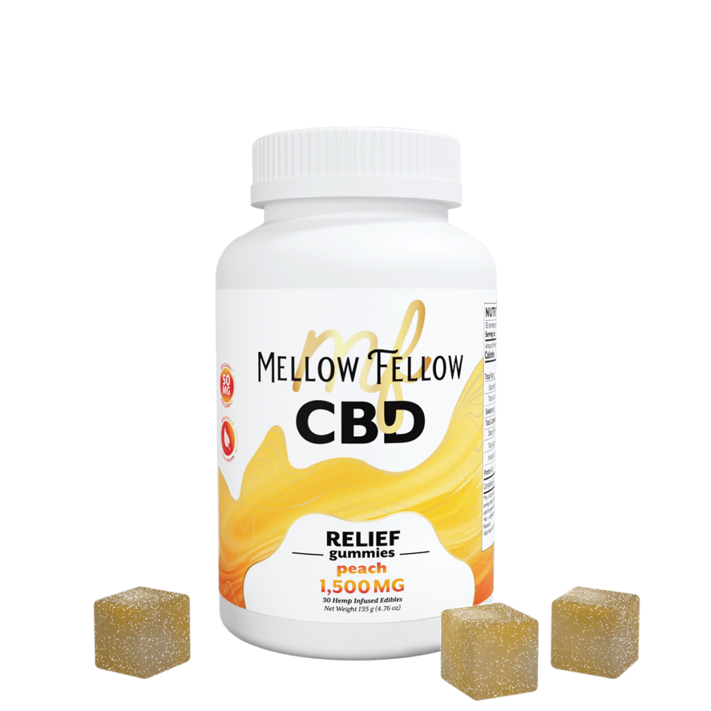 Relief CBD Gummies 1500mg Peach Mellow Fellow Gummies