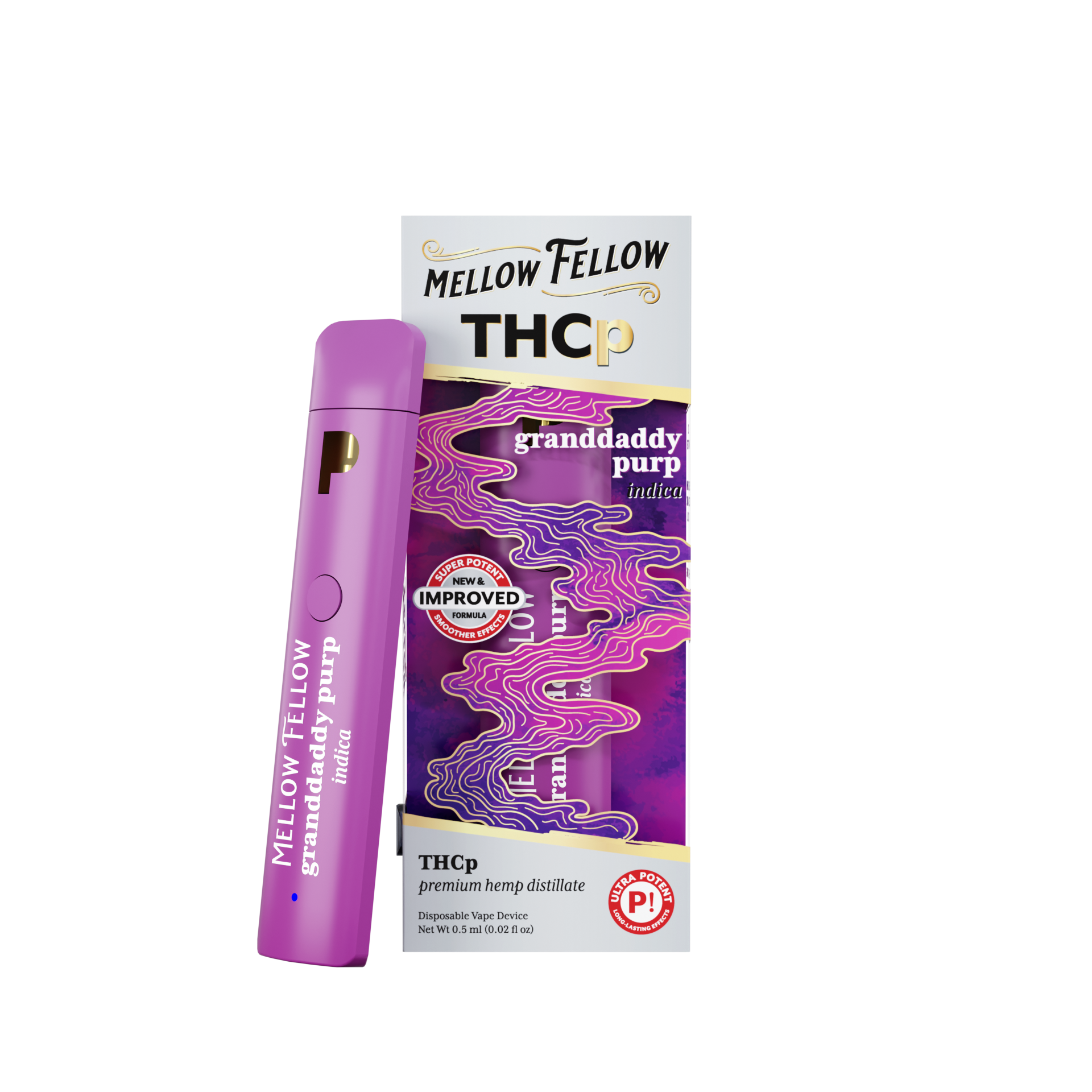 THCp 0.5g Disposable Vape Granddaddy Purp Indica
